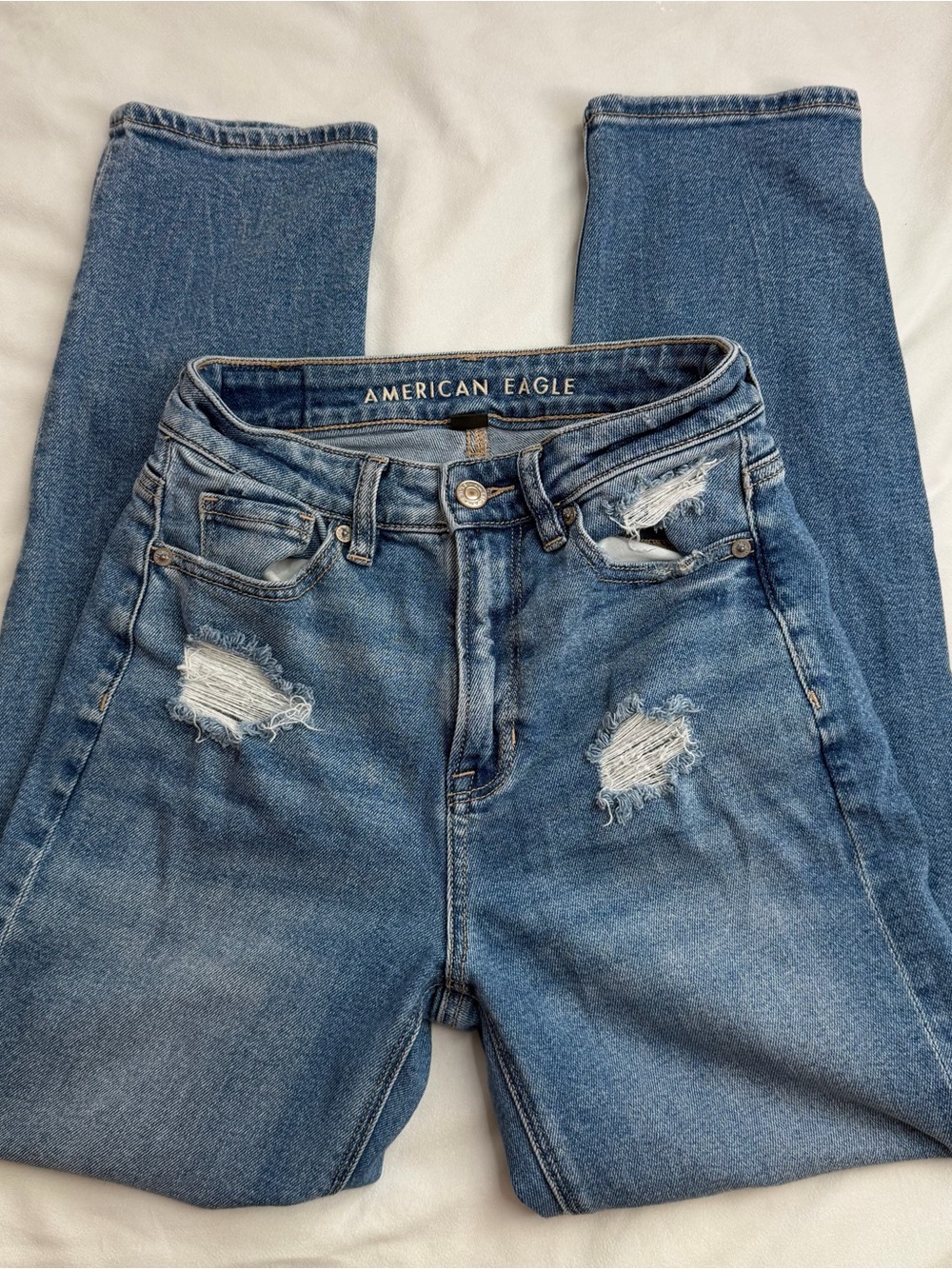 American Eagle Mom Straight Jeans - Size 0 Regular - Picture 2 of 8